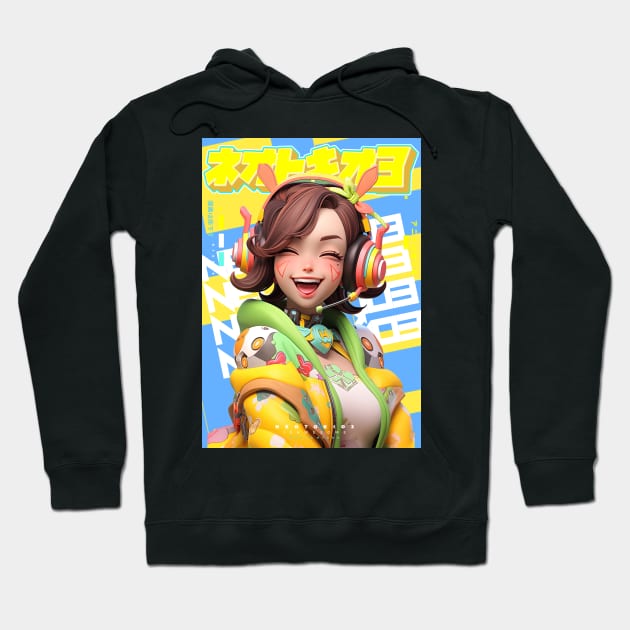 HAPPINESS - NEOTOKIO3 IS AWESOME | Anime Manga Kawaii Cute Anime Girl Pop Art Illustration | PROUD OTAKU Hoodie by PROUD OTAKU